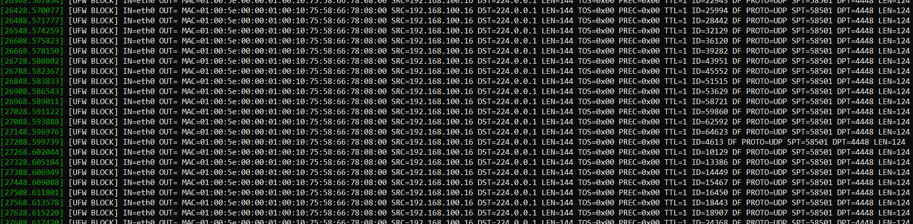 You are currently viewing [UFW BLOCK]: DST=224.0.0.1 omassa sisäverkossa