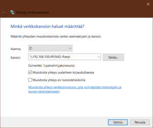 Read more about the article Raspberry Pi NAS-serverinä