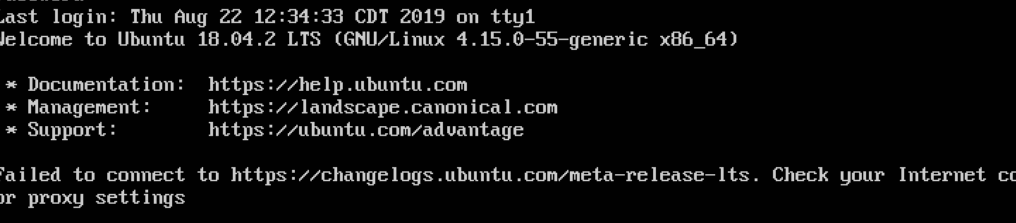 You are currently viewing Failed to connect to https://changelogs.ubuntu.com/meta-release-lts. Check your Internet connection or proxy settings