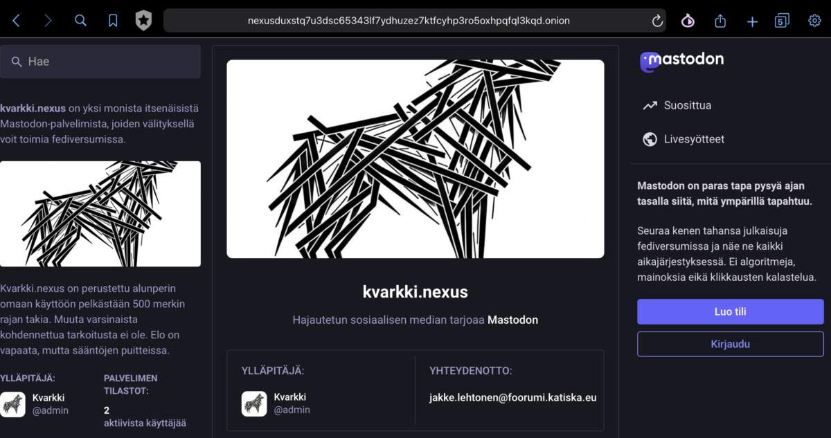 You are currently viewing Mastodon onion-verkossa